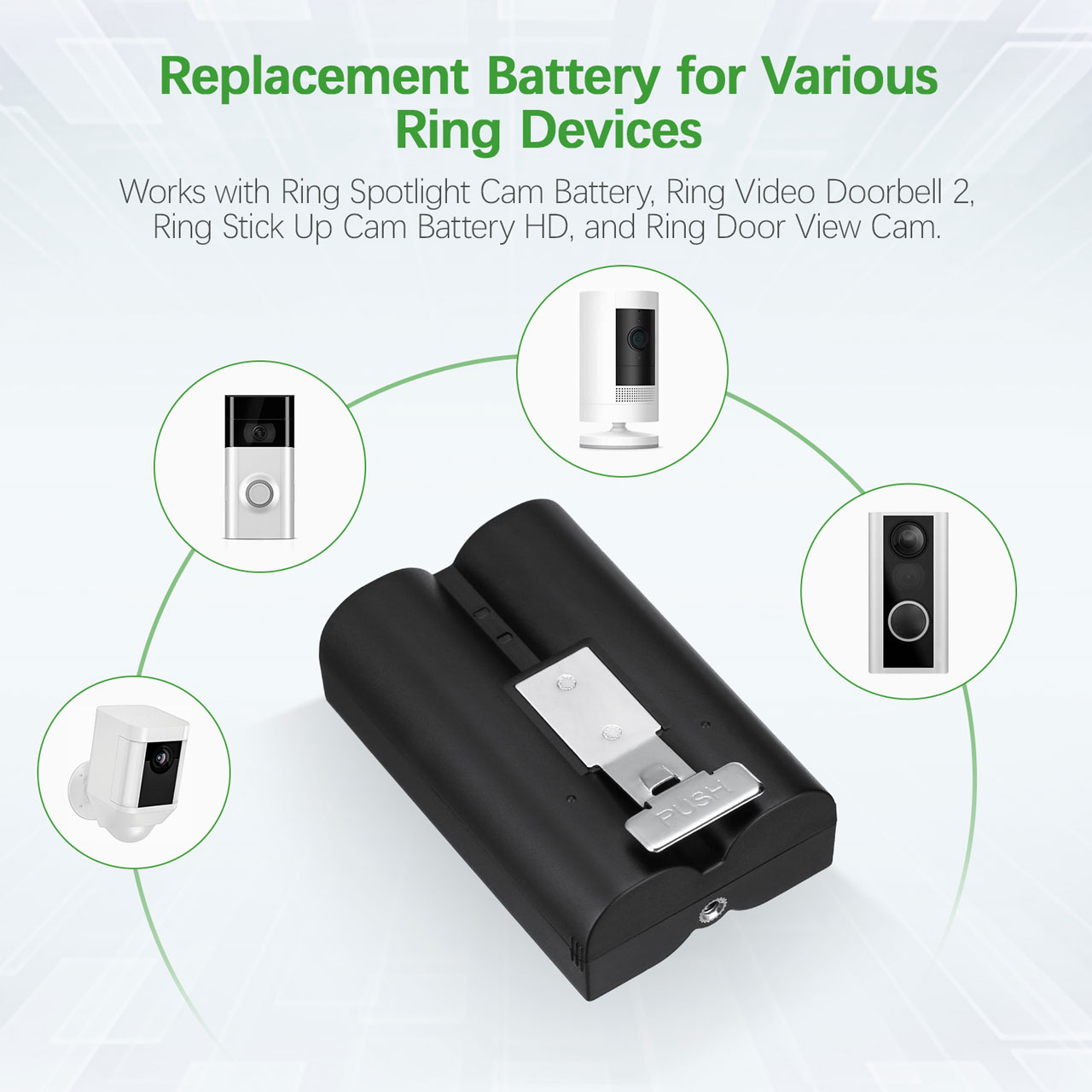EBL Rechargeable Battery for Ring Video Doorbell Camera Battery 5 image